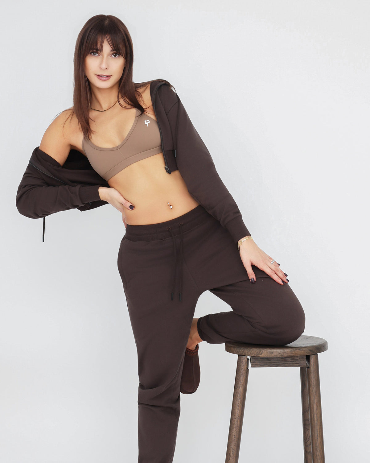 Felpa con cappuccio Core Classic Cropped Zip
