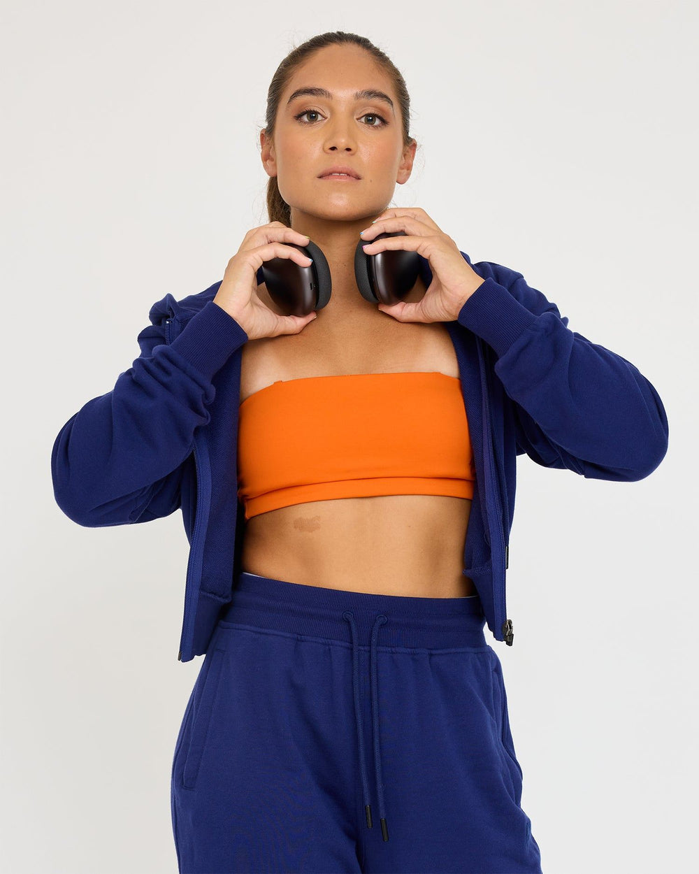 Felpa con cappuccio Core Classic Cropped Zip