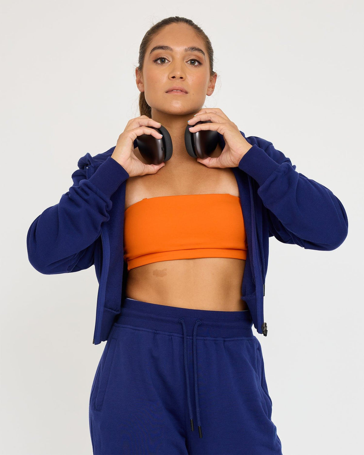 Felpa con cappuccio Core Classic Cropped Zip