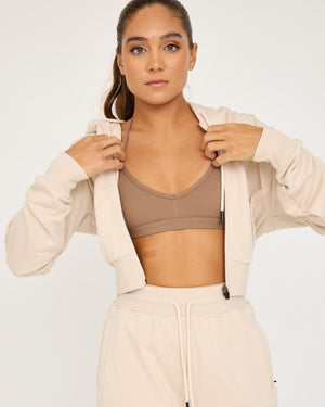 Felpa con cappuccio Core Classic Cropped Zip