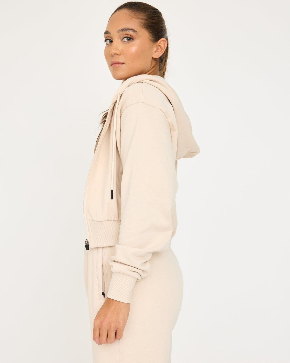Felpa con cappuccio Core Classic Cropped Zip